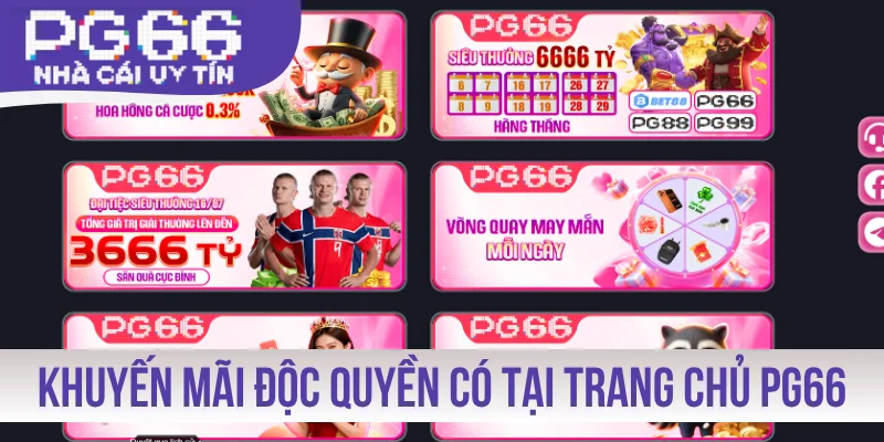 Khuyến mãi độc quyền chỉ có tại trang chủ PG66